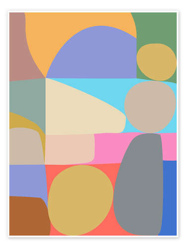 Poster Colourful Abstract Geometric Shapes Composition