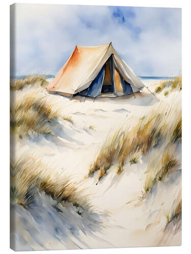 Canvas print Tent in the dunes