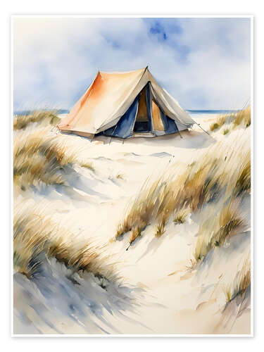 Poster Tent in the dunes