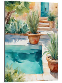 Magnettafel Pool mit Pflanzen