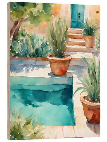 Cuadro de madera Pool with plants