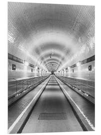 Print på skumplade Old Elbe Tunnel in Hamburg