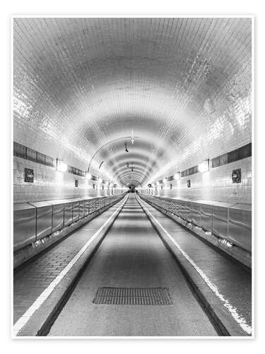 Poster Old Elbe Tunnel in Hamburg