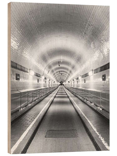 Holzbild Alter Elbtunnel in Hamburg