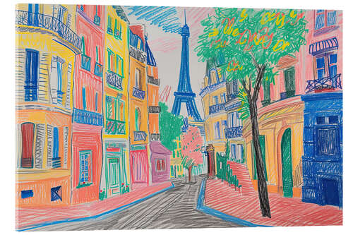 Acrylic print Colourful Streets of Paris