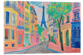 Acrylic print Colourful Streets of Paris
