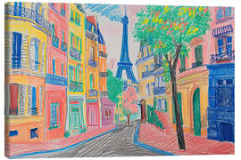 Canvastavla Colourful Streets of Paris