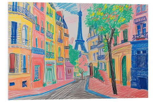 Hartschaumbild Bunte Straßen von Paris