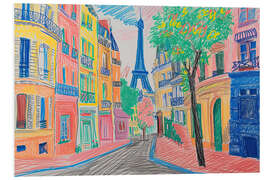 Hartschaumbild Bunte Straßen von Paris
