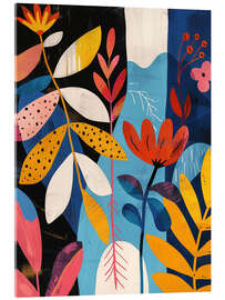 Tableau en verre acrylique Boho beach flowers in neon colours - Frank Daske