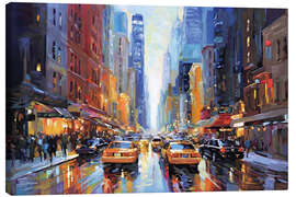 Canvastavla New York City street view - Leon Devenice