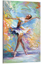 Aluminium print Ballerina in a colour orchestra
