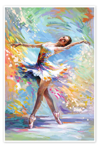 Póster Ballerina in a colour orchestra