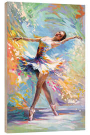Tableau en bois Ballerina in a colour orchestra