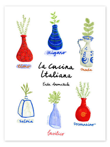 Poster Gartenkräuter der italienischen Kochkunst