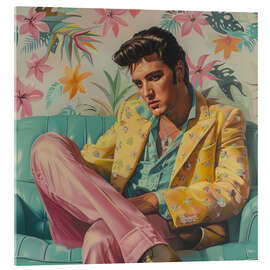 Acrylic print Elvis sitting on retro sofa - DejaReve