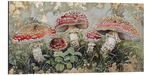 Alubild Mystisches Myzel: Zauberhafte Waldpilze