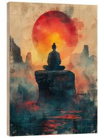 Quadro de madeira Meditative Stillness - DejaReve