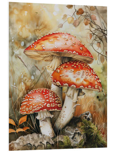 Stampa su PVC Enchanted Caps: Forest Floor Wonders