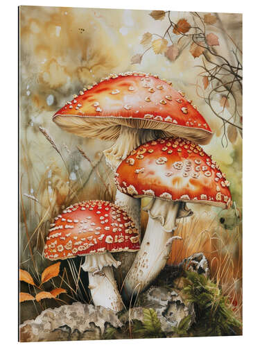 Tableau en plexi-alu Enchanted Caps: Forest Floor Wonders