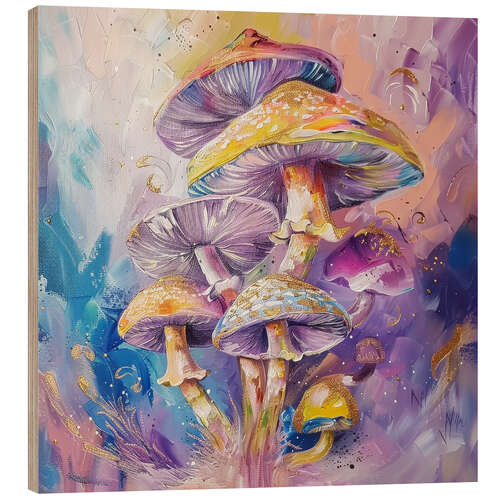 Cuadro de madera Forest's Fungal Ballet