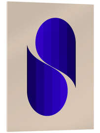 Acrylglasbild Minimalistische abstrakte Formen in Lapisblau - apricot and birch