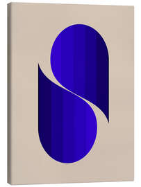 Lienzo Minimalist Abstract Shapes in Lapis Blue - apricot and birch