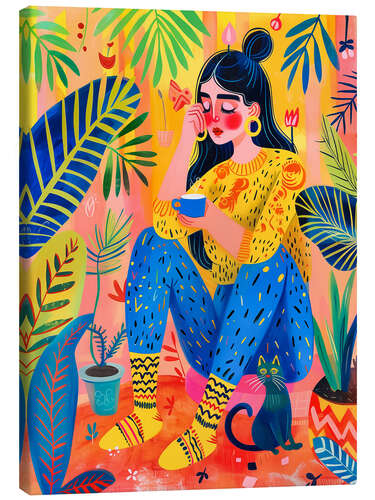 Canvas print Coffee break in the home office
