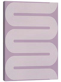 Stampa su tela Curvy Mod Lines in Purple Lilac - apricot and birch