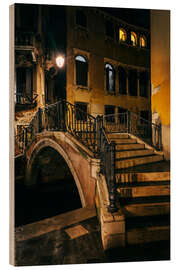 Holzbild Venedig bei Nacht - Jaroslaw Blaminsky