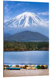 Cuadro de aluminio Picturesque Shoji Lake with impressive Fuji