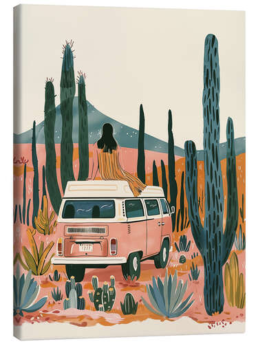 Canvas print Van Life in the Cactus Garden