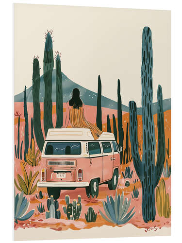 Stampa su PVC Van Life in the Cactus Garden