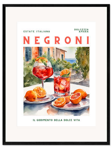 Kehystetty taidepainatus Negroni - Estate Italiana