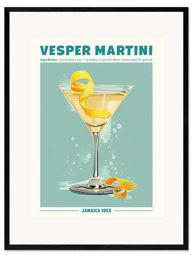 Impression artistique encadrée Vesper Martini, Jamaica 1953