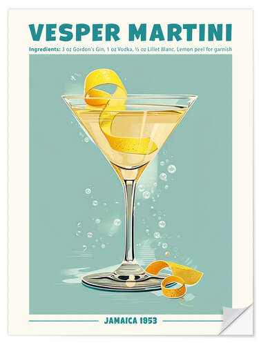 Wall sticker Vesper Martini, Jamaica 1953