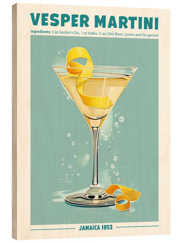 Print på træ Vesper Martini, Jamaica 1953
