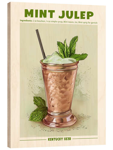 Quadro de madeira Mint Julep, Kentucky 1820