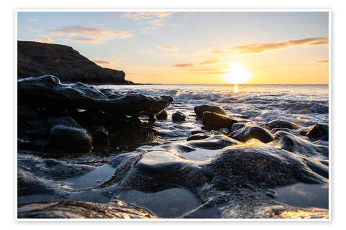 Poster Cold lava by the sea, Canary Islands