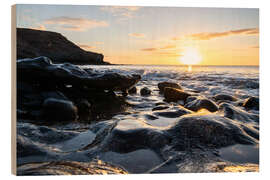 Quadro de madeira Cold lava by the sea, Canary Islands - Jan Wehnert