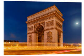 Tableau en verre acrylique Light trails in the Arc de Triomphe, Paris - Markus Lange