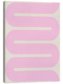Tableau sur toile Curvy Mod Lines in Pink - apricot and birch