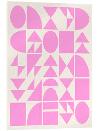 Acrylglasbild Mid Century Geometrische Formen in Pink - apricot and birch