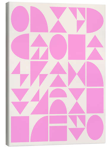 Canvas print Mid Century Geometric Shapes in Pink