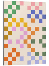 Magnettafel Boho Regenbogen-Schachbrett - apricot and birch