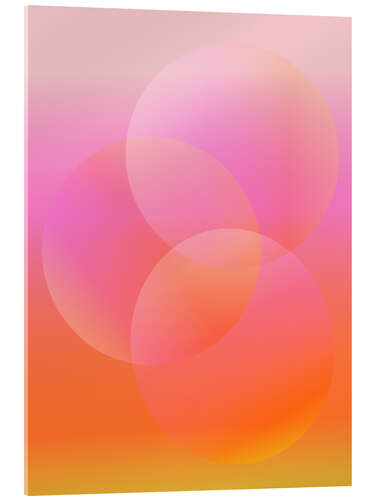 Acrylic print Groovy Gradient Shapes in Pink and Orange