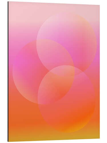 Aluminiumsbilde Groovy Gradient Shapes in Pink and Orange