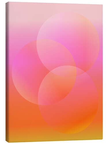 Stampa su tela Groovy Gradient Shapes in Pink and Orange