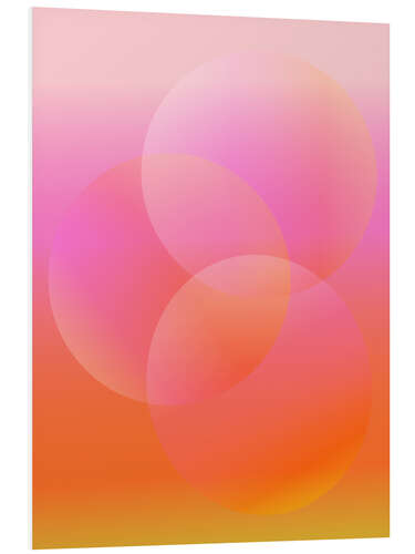 Stampa su PVC Groovy Gradient Shapes in Pink and Orange