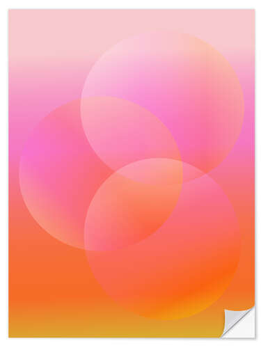 Wall sticker Groovy Gradient Shapes in Pink and Orange